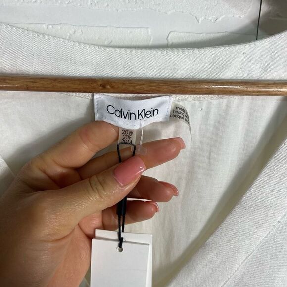 Calvin Klein Womens dress Size 20W Linen blend NEW WITH TAGS - Picture 5 of 11